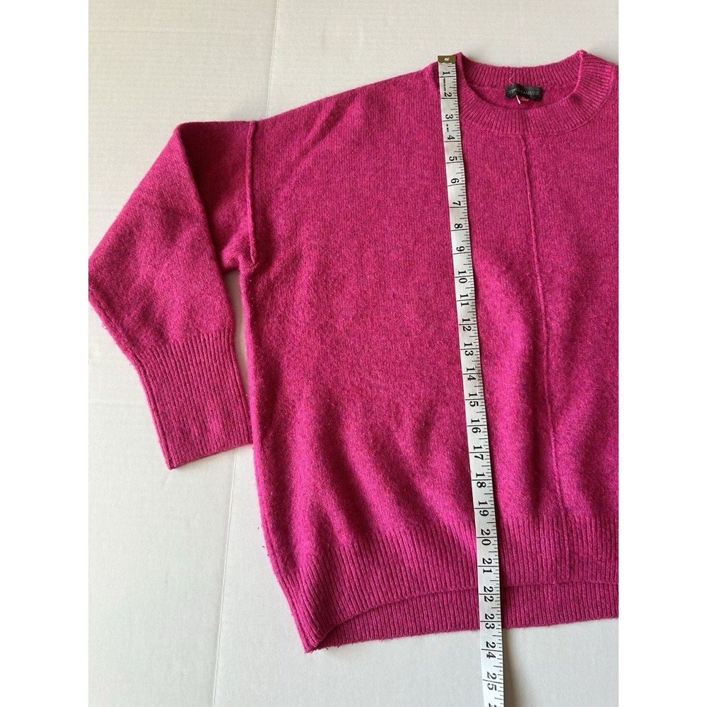 Vince Camuto Womens Pink Heathered Crewneck Seam Front Pullover Sweater Size M - Picture 4 of 10